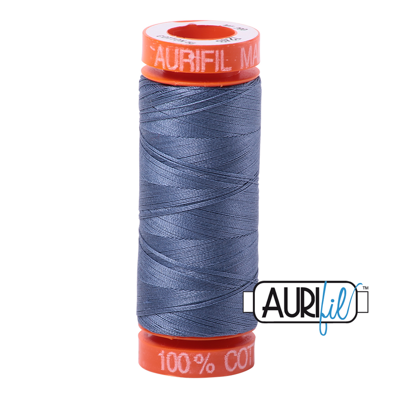 Aurifil Mako 50wt Cotton 200 m (220 yd.) spool - 1248 Dark Grey Blue