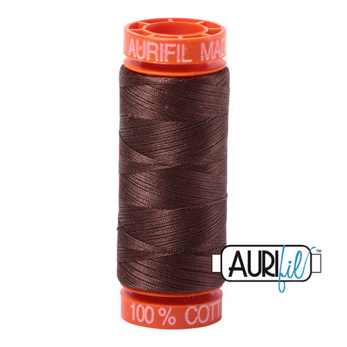 Aurifil Mako 50wt Cotton 200 m (220 yd.) spool - 1285 Medium Bark
