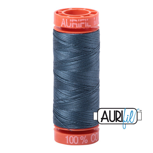Aurifil Mako 50wt Cotton 200 m (220 yd.) spool - 1310 Medium Blue Grey
