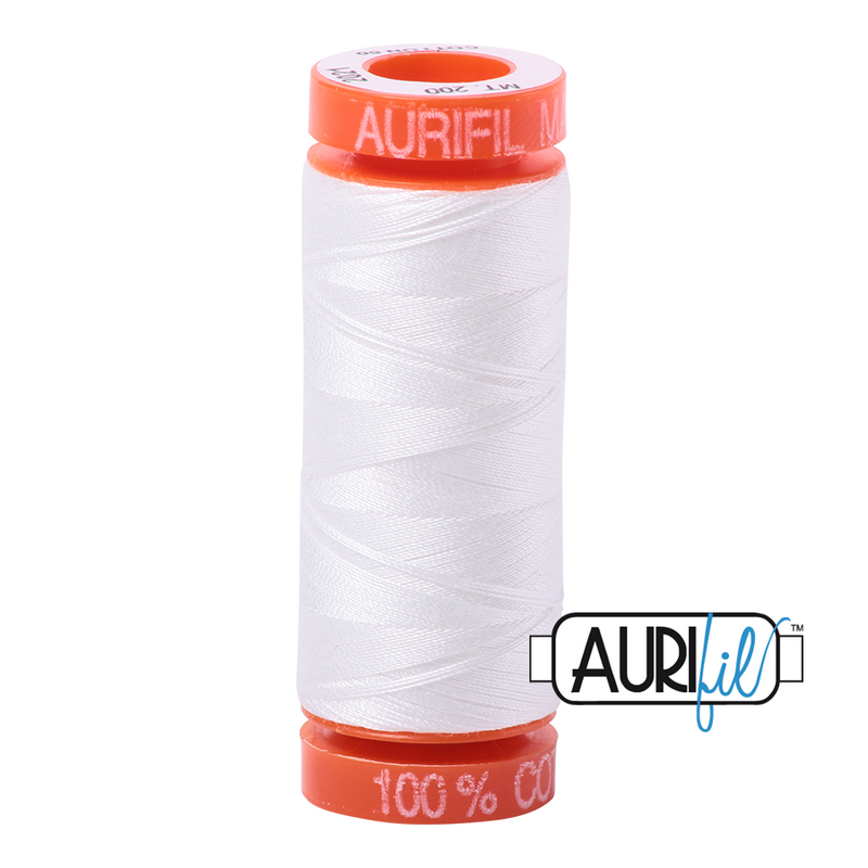 Aurifil Mako 50wt Cotton 200 m (220 yd.) spool - 2021 Natural White