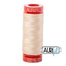 Aurifil Mako 50wt Cotton 200 m (220 yd.) spool - 2123 Butter