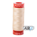 Aurifil Mako 50wt Cotton 200 m (220 yd.) spool - 2123 Butter