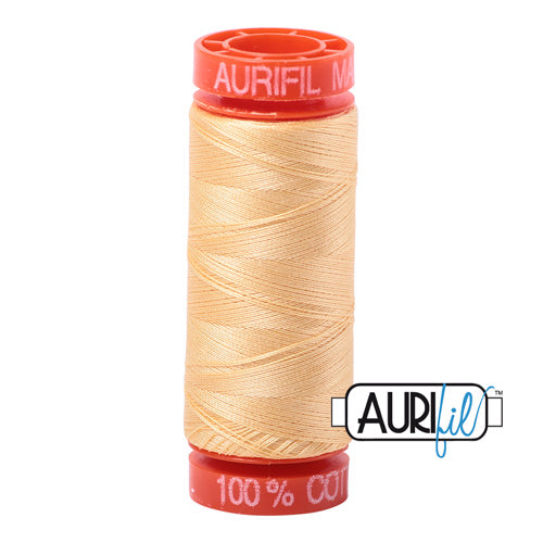 Aurifil Mako 50wt Cotton 200 m (220 yd.) spool - 2130 Medium Butter