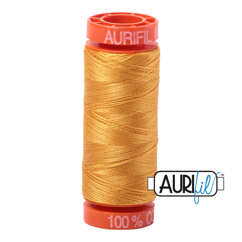 Aurifil Mako 50wt Cotton 200 m (220 yd.) spool - 2140 Orange Mustard