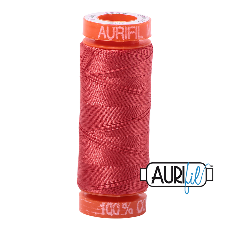 Aurifil Mako 50wt Cotton 200 m (220 yd.) spool - 2255 Dark Red Orange