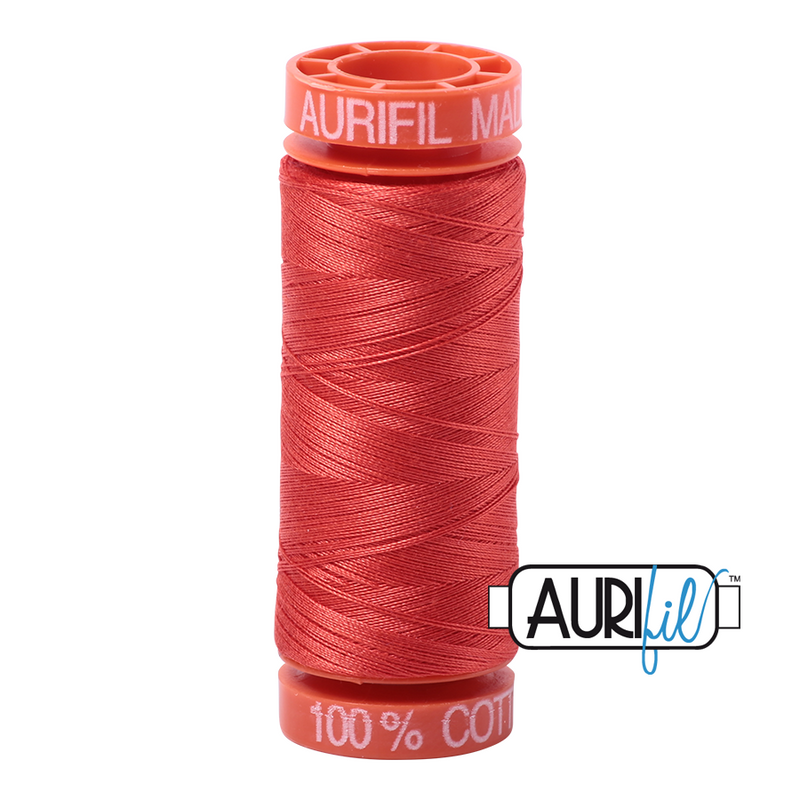 Aurifil Mako 50wt Cotton 200 m (220 yd.) spool - 2277 Light Red Orange