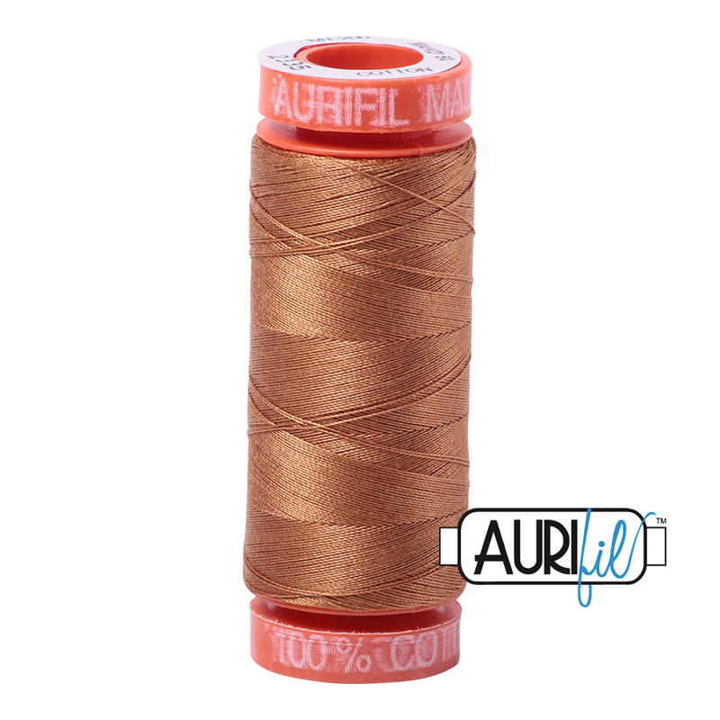 Aurifil Mako 50wt Cotton 200 m (220 yd.) spool - 2335 Light Cinnamon