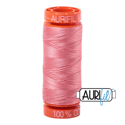 Aurifil Mako 50wt Cotton 200 m (220 yd.) spool - 2435 Peachy Pink