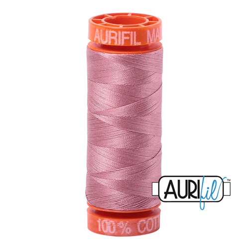 Aurifil Mako 50wt Cotton 200 m (220 yd.) spool - 2445 Victorian Rose
