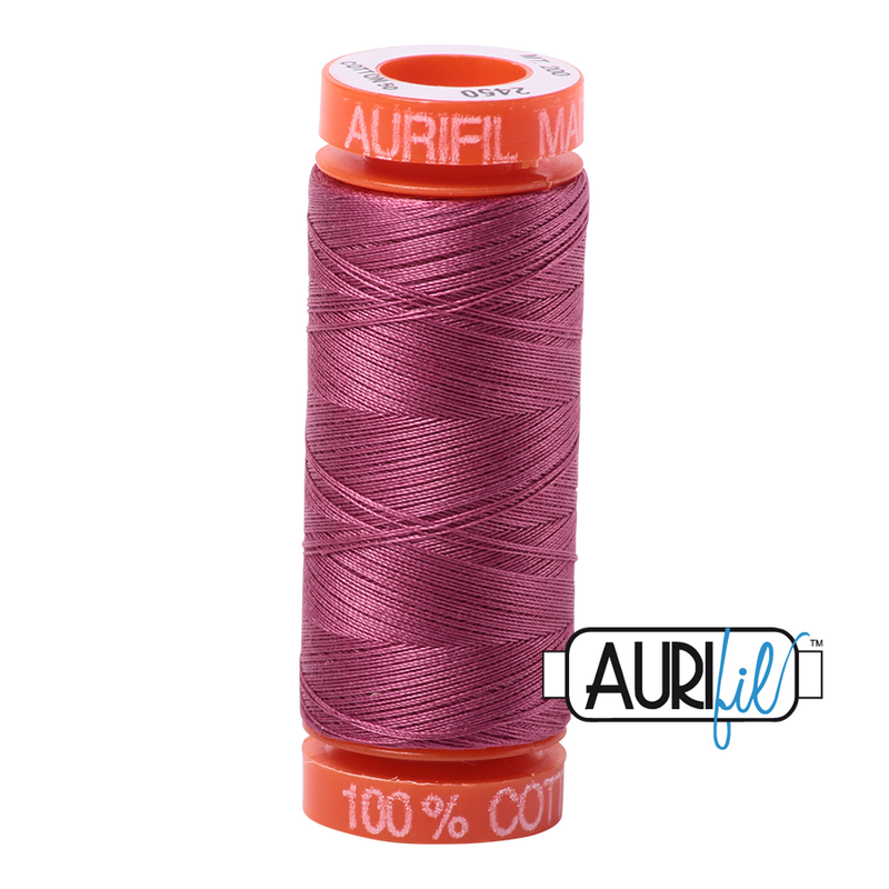 Aurifil Mako 50wt Cotton 200 m (220 yd.) spool - 2450 Rose