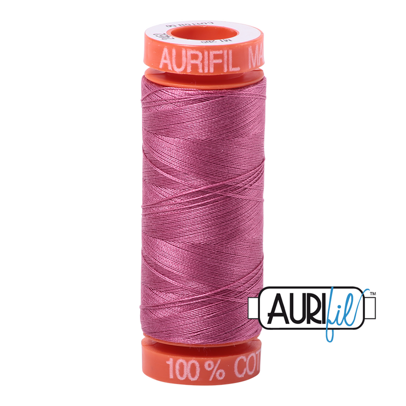 Aurifil Mako 50wt Cotton 200 m (220 yd.) spool - 2452 Dusty Rose