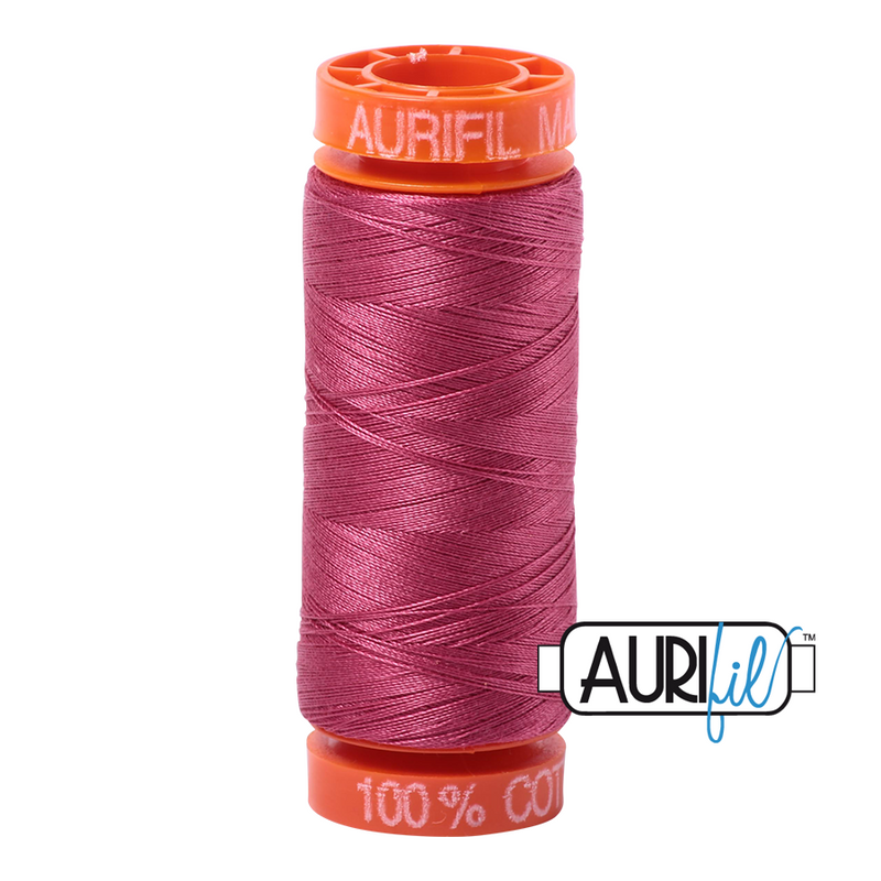 Aurifil Mako 50wt Cotton 200 m (220 yd.) spool - 2455 Medium Carmine Red