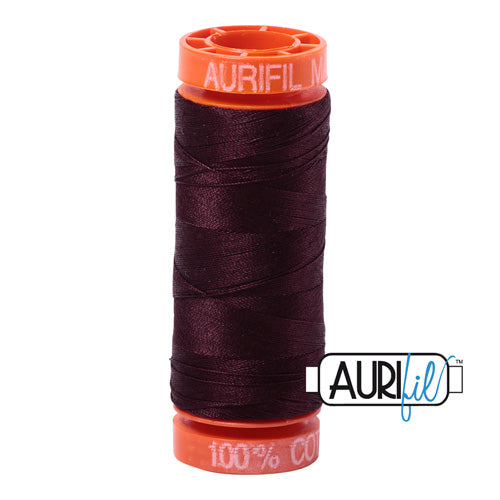 Aurifil Mako 50wt Cotton 200 m (220 yd.) spool - 2465 Very Dark Brown