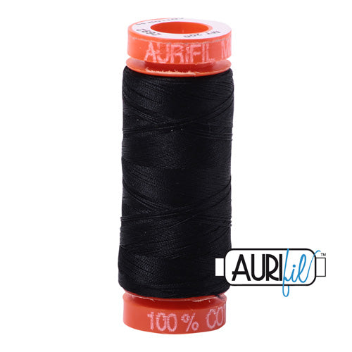 Aurifil Mako 50wt Cotton 200 m (220 yd.) spool - 2692 Black
