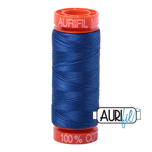 Aurifil Mako 50wt Cotton 200 m (220 yd.) spool - 2735 Medium Blue