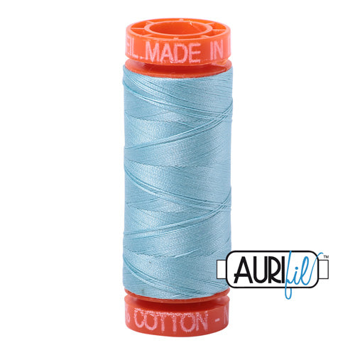 Aurifil Mako 50wt Cotton 200 m (220 yd.) spool - 2805 Light Grey Turquoise