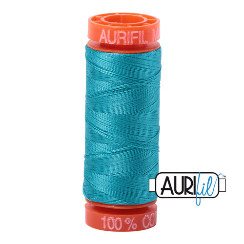 Aurifil Mako 50wt Cotton 200 m (220 yd.) spool - 2810 Turquoise