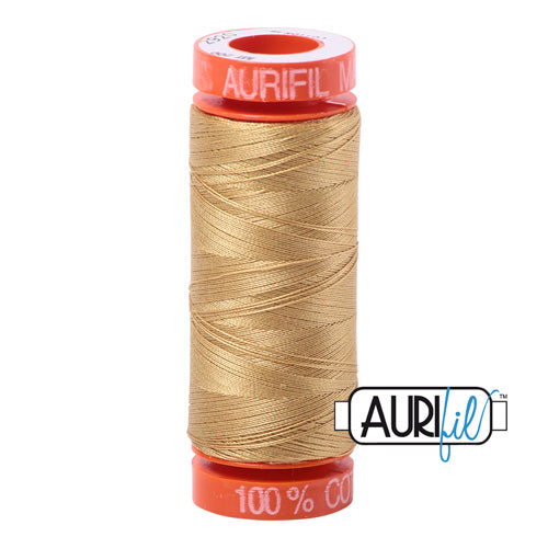 Aurifil Mako 50wt Cotton 200 m (220 yd.) spool - 2920 Light Brass