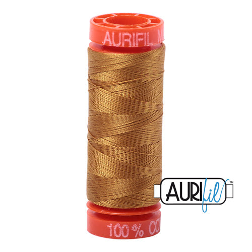 Aurifil Mako 50wt Cotton 200 m (220 yd.) spool - 2975 Brass