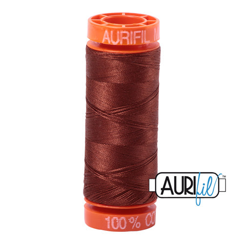 Aurifil Mako 50wt Cotton 200 m (220 yd.) spool - 4012 Copper Brown