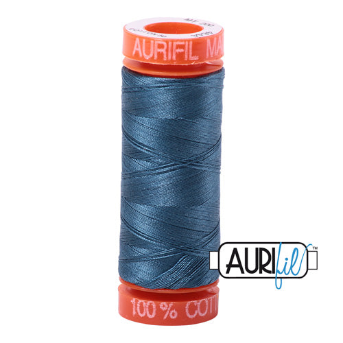 Aurifil Mako 50wt Cotton 200 m (220 yd.) spool - 4644 Smoke Blue