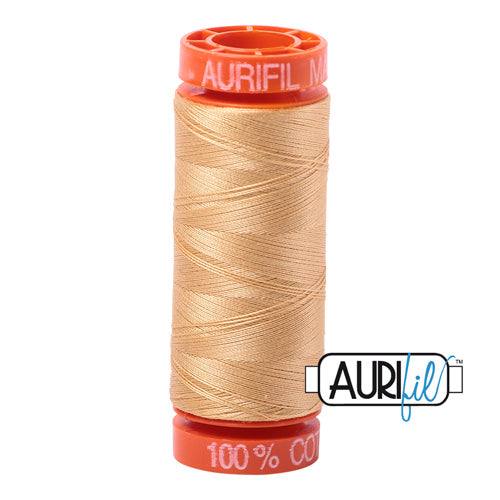 Aurifil Mako 50wt Cotton 200 m (220 yd.) spool - 5001 Ocher Yellow
