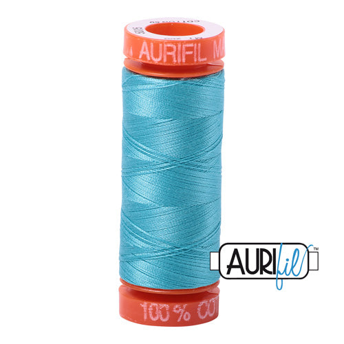 Aurifil Mako 50wt Cotton 200 m (220 yd.) spool - 5005 Bright Turquoise