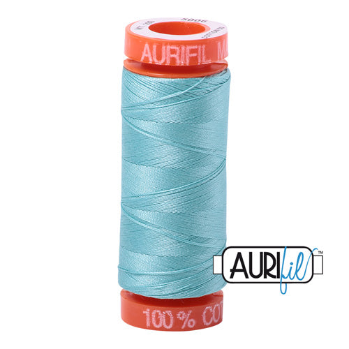 Aurifil Mako 50wt Cotton 200 m (220 yd.) spool - 5006 Light Turquoise