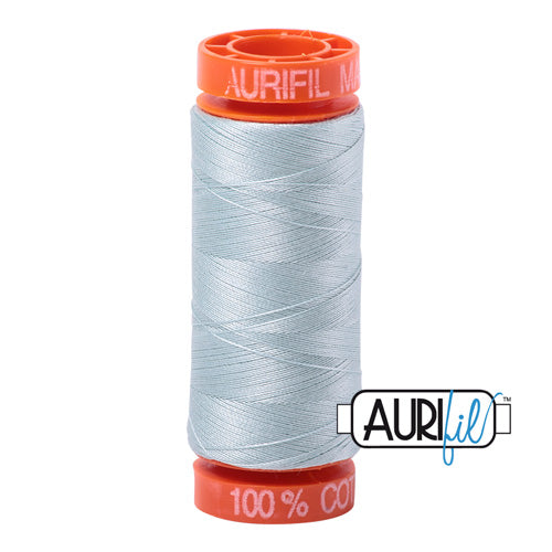 Aurifil Mako 50wt Cotton 200 m (220 yd.) spool - 5007 Light Grey Blue