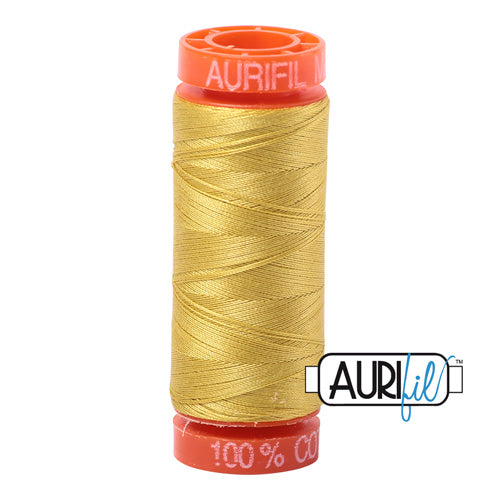 Aurifil Mako 50wt Cotton 200 m (220 yd.) spool - 5015 Gold Yellow