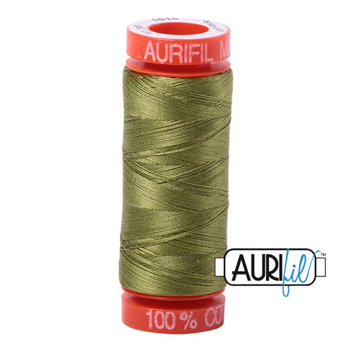 Aurifil Mako 50wt Cotton 200 m (220 yd.) spool - 5016 Olive Green
