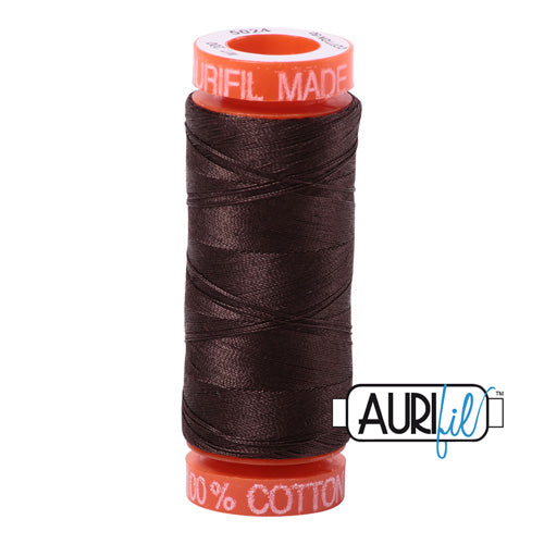 Aurifil Mako 50wt Cotton 200 m (220 yd.) spool - 5024 Dark Brown