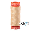 Aurifil Mako 50wt Cotton 200 m (220 yd.) spool - 6001 Light Caramel