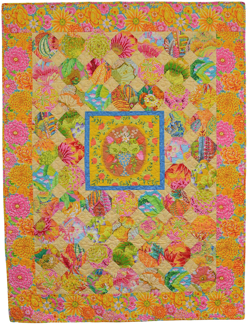 Cameo snowball quilt kit in marigold and yellow colours
