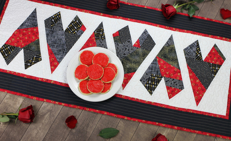 Crazy Hearts Table Runner