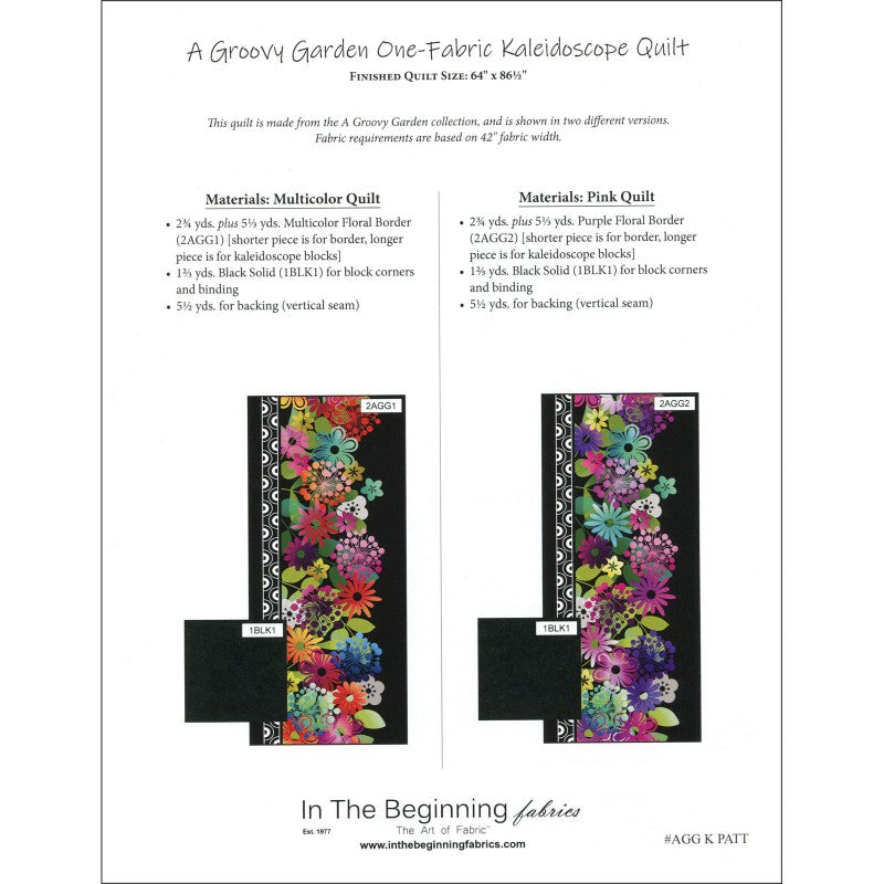 One Fabric Kaleidoscope - Groovy Garden