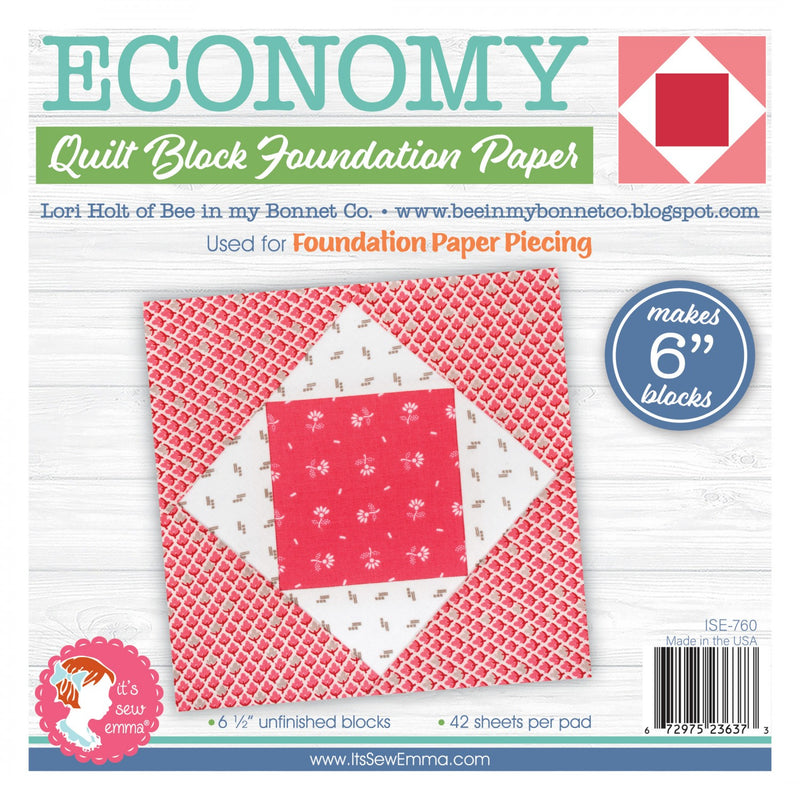 Economy Quilt Block Foundation Paper Pad - 6 Inch