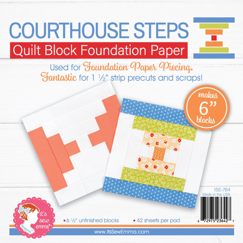 Courthouse Steps Quilt Block Foundation Paper Pad - 6 Inch