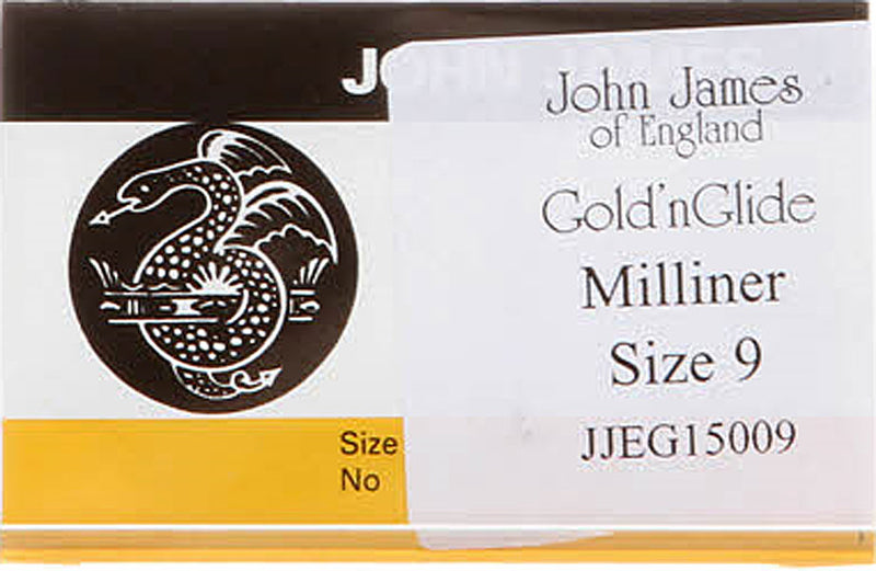 John James Gold'n Glide Milliners/Straw Needles - Size 9