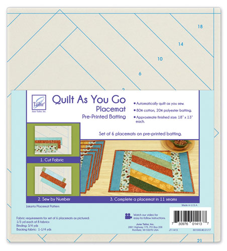 Jakarta Placemats - Quilt As You Go Preprinted Batting