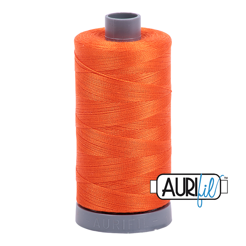 Aurifil Mako 28wt Cotton 750 m (820 yd.) spool - 1104 Neon Orange
