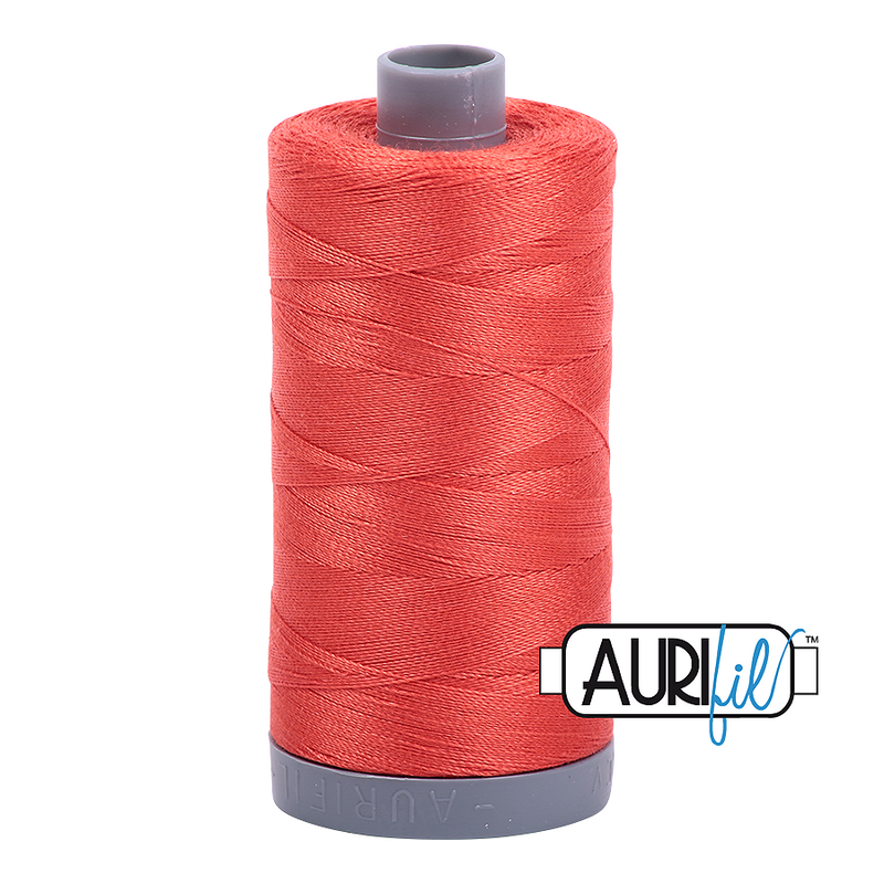 Aurifil Mako 28wt Cotton 750 m (820 yd.) spool - 2277 Light Red Orange