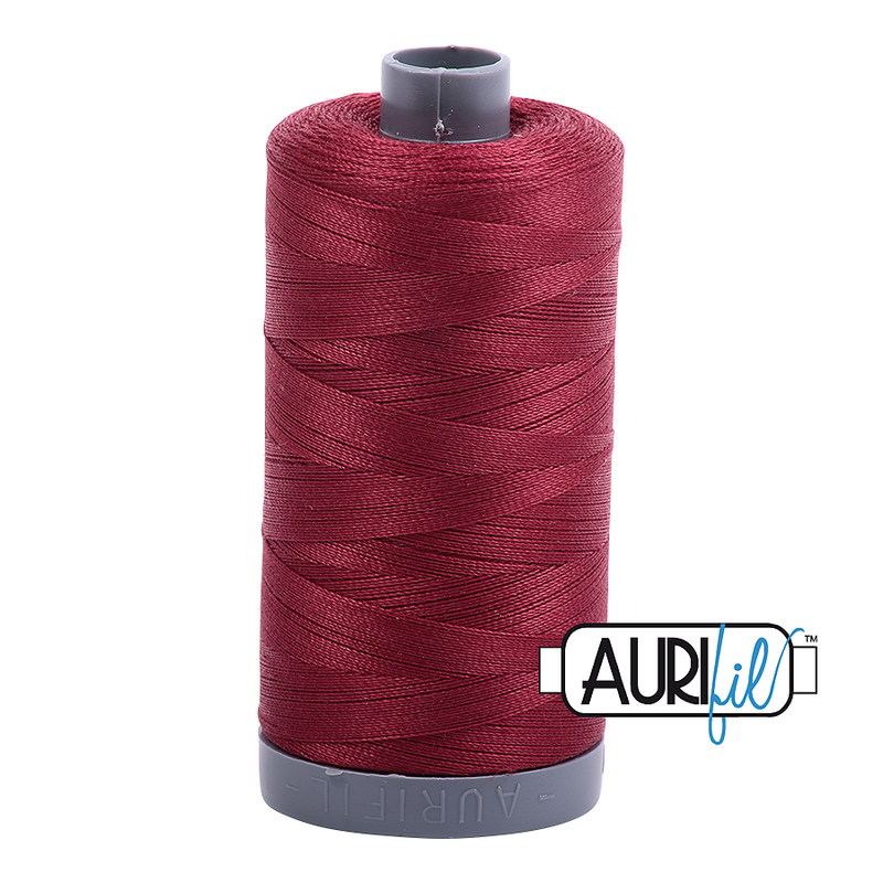 Aurifil Mako 28wt Cotton 750 m (820 yd.) spool - 2460 Dark Carmine Red