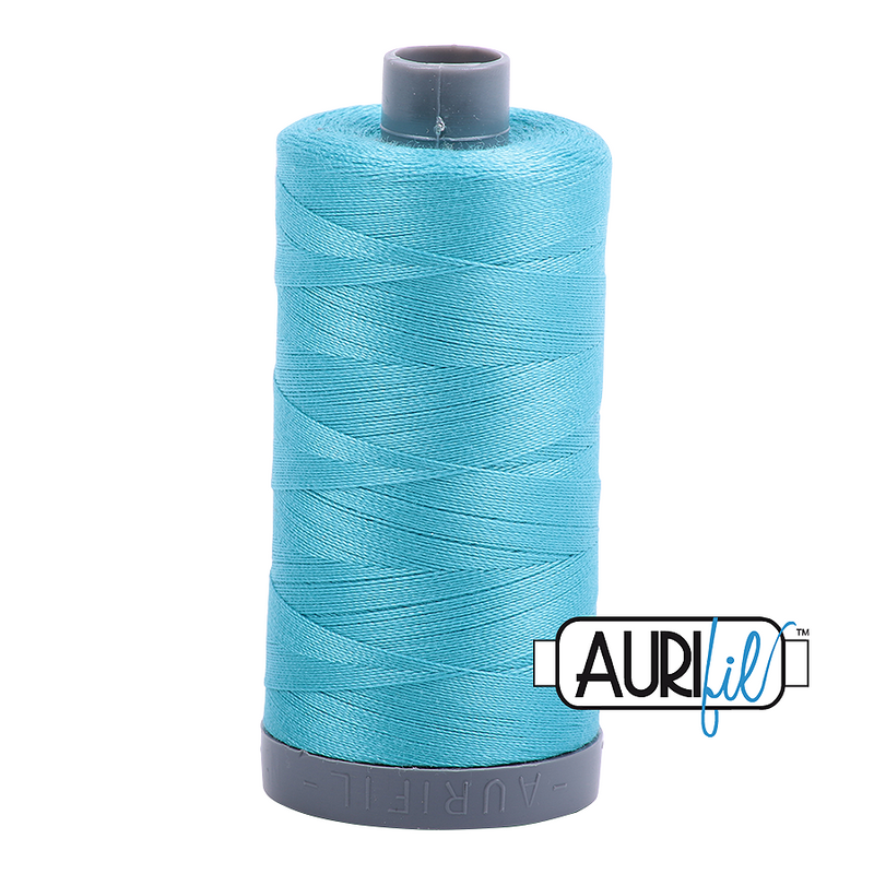 Aurifil Mako 28wt Cotton 750 m (820 yd.) spool - 5005 Bright Turquoise