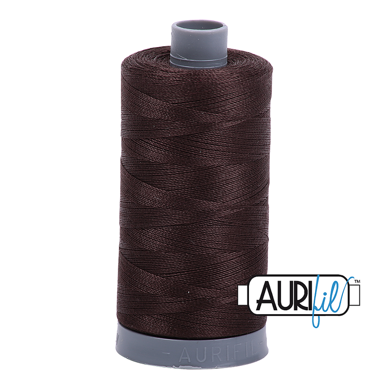 Aurifil Mako 28wt Cotton 750 m (820 yd.) spool - 5024 Dark Brown