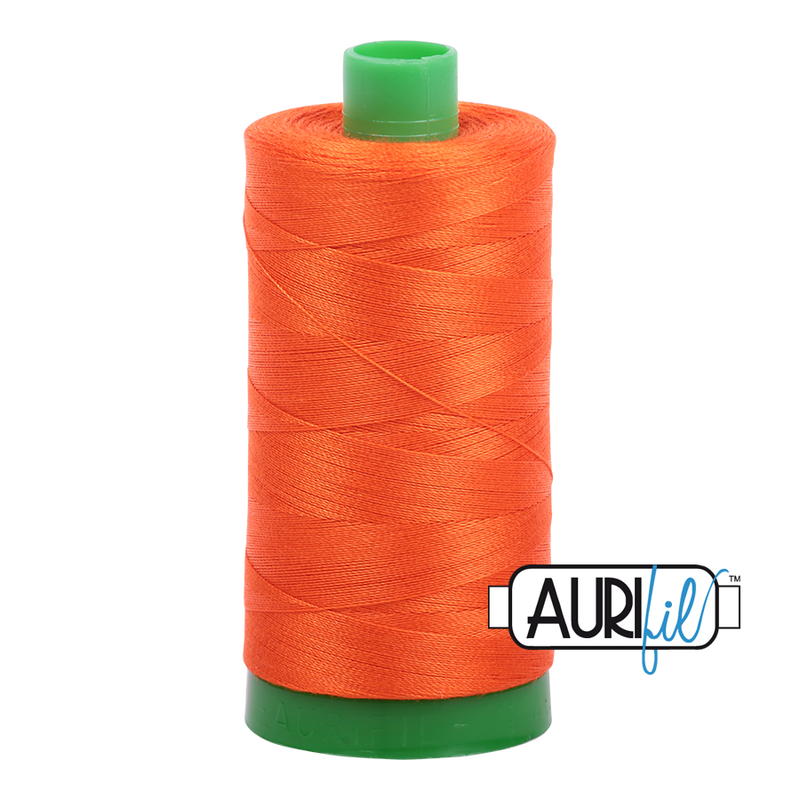 Aurifil Mako 40wt 2-ply Cotton 1000 m (1094 yd.) spool - 1104 Neon Orange