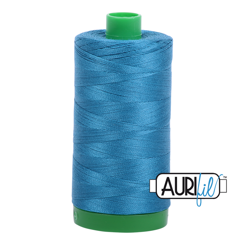 Aurifil Mako 40wt 2-ply Cotton 1000 m (1094 yd.) spool - 1125 Medium Teal