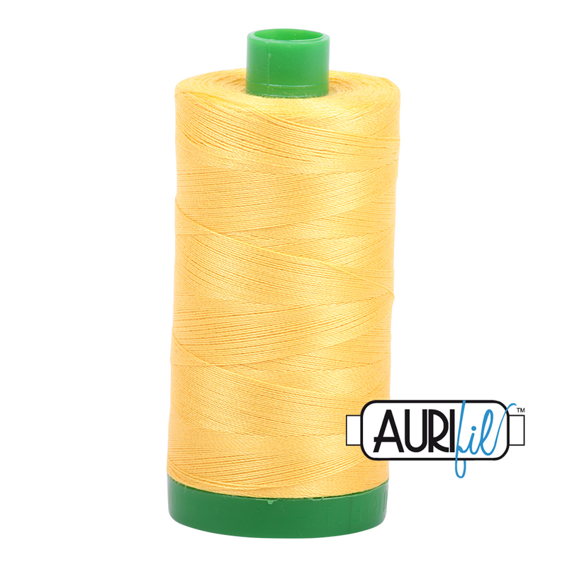 Aurifil Mako 40wt 2-ply Cotton 1000 m (1094 yd.) spool - 1135 Pale Yellow