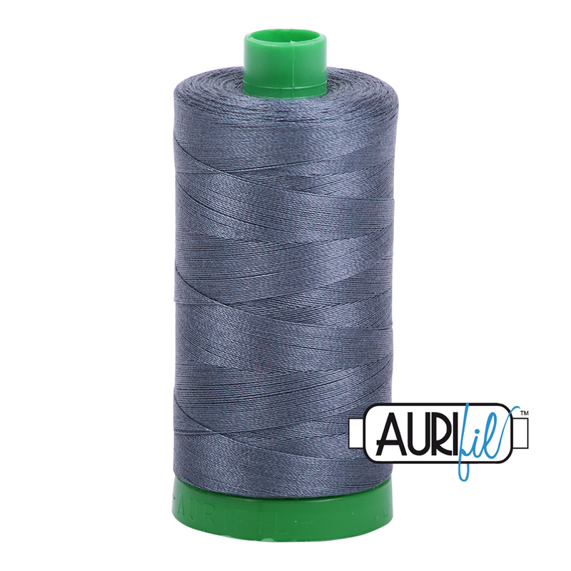 Aurifil Mako 40wt 2-ply Cotton 1000 m (1094 yd.) spool - 1158 Medium Grey