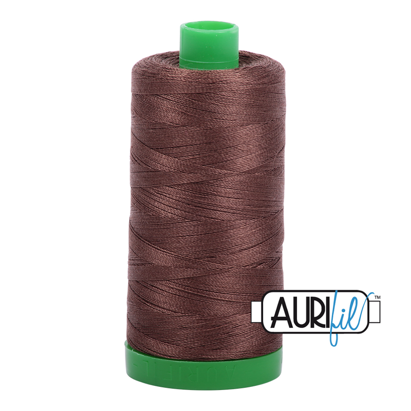 Aurifil Mako 40wt 2-ply Cotton 1000 m (1094 yd.) spool - 1285 Medium Bark